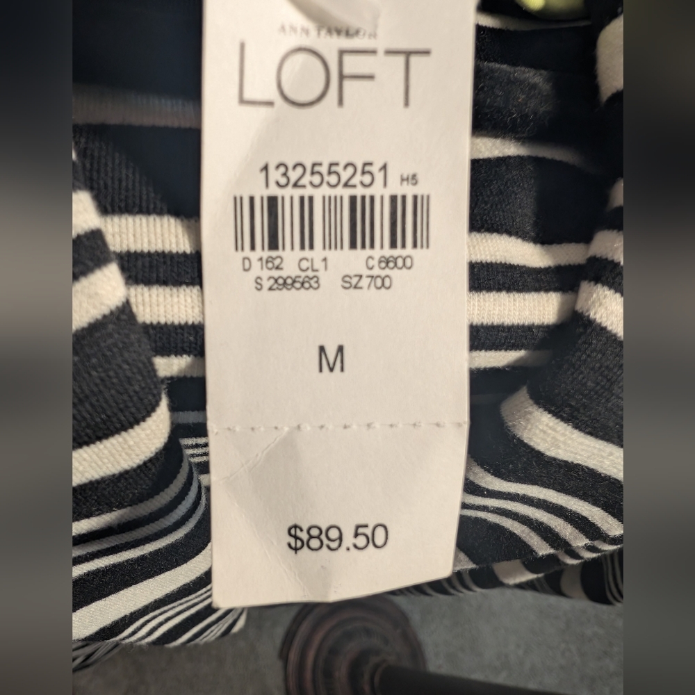 LOFT Black and White Striped Size M Blazer Size NWT - Picture 6 of 9